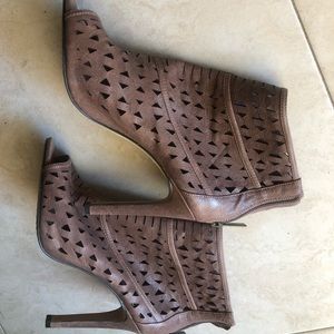 Vince camuto brown heel booties